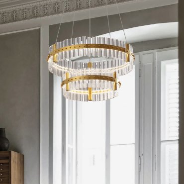 Nova Luce Kezo - hanglamp - Ø 60 x 140 cm - 67W dimbare LED incl. - goud