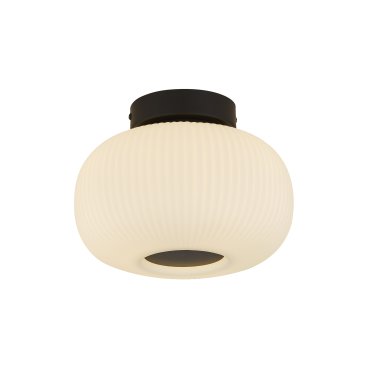 Searchlight Lumina - plafondverlichting - Ø 24 x 18 cm - wit en mat zwart