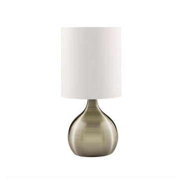 Searchlight Touch - tafellamp - 29 cm - 3 stappen dimbaar - wit en antiek messing