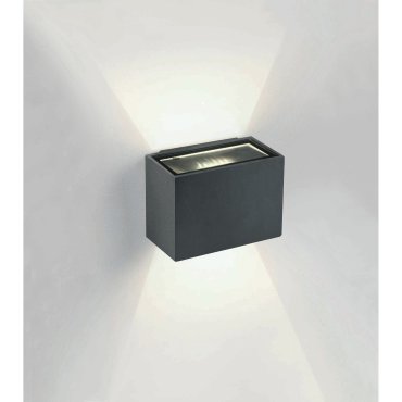 ONE Light Outdoor Wall Up &amp; Down Lights - buiten wandverlichting - 9 x 6,5 x 6,5 cm - 2 x 3W LED incl. - IP54 - antraciet