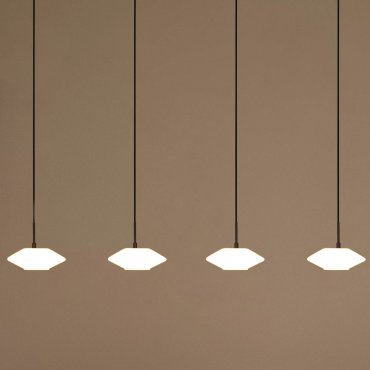 Lucide Trevor 4L - hanglamp - 125 x 20 x 150 cm - zwart en opaal