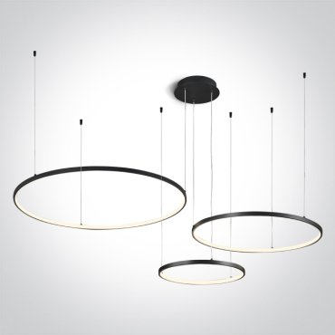 ONE Light Decorative - hanglamp - 150 cm - 65W dimbare LED incl. - zwart