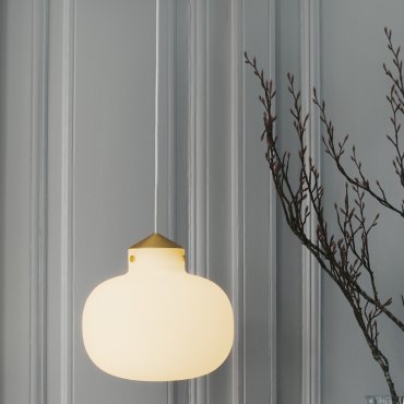 Design for the People Raito 30 - hanglamp - Ø 30 x 37,5 cm - wit en messing