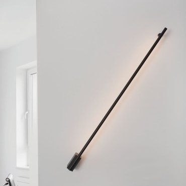 Nova Luce Gropius - wandverlichting - 120 x 9 x 3,5 cm - 20W LED incl. - zand zwart