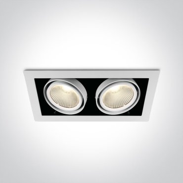 ONE Light COB Box Type Shop - inbouwspot - 340 x 185 mm, 320 x 160 mm inbouwmaat - 2 x 30W LED incl. - wit