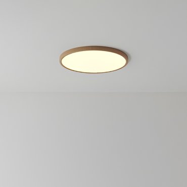 Nordlux Oja - badkamer plafondverlichting - Ø 42,4 x 2,3 cm - 24W dimbare LED incl. (2700K) - IP54 - houtfolie