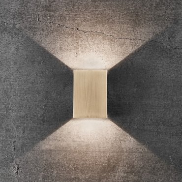 Nordlux Fold - buiten wandverlichting - 10,6 x 4,5 x 14,9 cm - 2 x 3,5W LED inc. - IP54 - messing