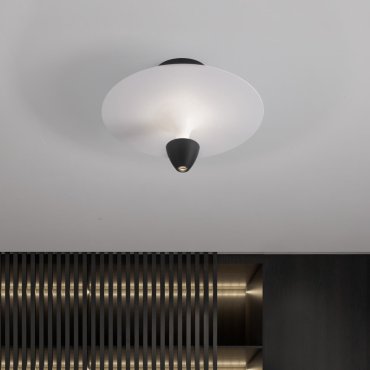 Nova Luce Luet - plafondlamp - Ø 34 x 24 cm - 11W LED incl. - zandzwart en wit