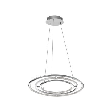 Nova Luce Livorno - hanglamp - Ø 60 x 120 cm - 55W LED incl. - chroom