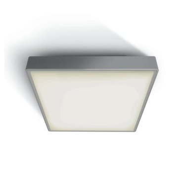 ONE Light LED Plafo Outdoor Square - buiten plafondverlichting - 29,5 x 29,5 x 8 cm - 24W LED incl. - IP65 - grijs