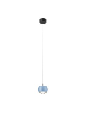 Nova Luce Conga - hanglamp - Ø 9,6 x 140 cm - 13W LED incl. - lichtblauw