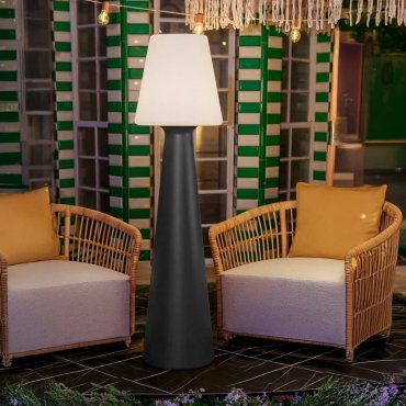 New Garden Lola 165 Pop - vloerlamp met oplaadbare lichtbron - Ø 45 x 165 cm - RGB + wit 10W LED incl. - dimbaar met afstandsbediening - IP54 - antraciet