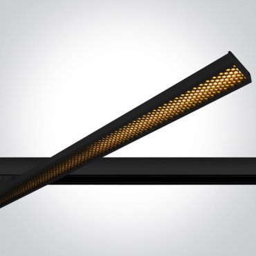 One Light Adjustable LED Linear Track Light - rail spot - 3-fase railsysteem - 118 x 3 x 4,5 cm - 40W LED incl. - zwart