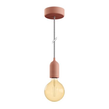 Creative Cables Eiva Pastel - buitenhanglamp met siliconen plafondbevestiging - Ø 12,5 x 164,5 cm - IP65 - zalmroos