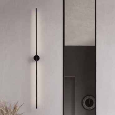 Nova Luce Aden - wandlamp -  1,5 x 7,3 x 120 cm - 20W LED incl. - zandzwart
