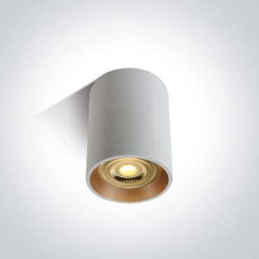 ONE Light Dark Light Cylinders - plafondverlichting - Ø 7 x 10 cm - wit en messing