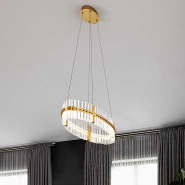 Nova Luce Kezo - hanglamp - Ø 90 x 130 cm - 45W dimbare LED incl. - goud