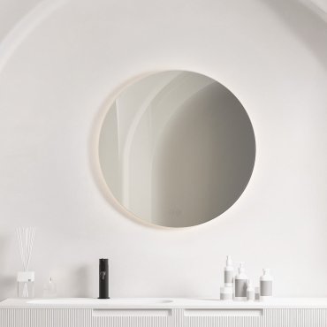 Nova Luce Dab - spiegel met verlichting - Ø 60 x 3 cm - 33W LED incl. - IP44 - zilver