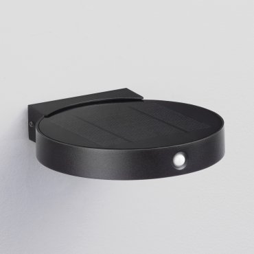 Nova Luce Aigo - buiten wandverlichting met sensor op zonne-energie - 16 x 3,2 x 17,7 cm - 2W LED incl. - IP65 - donker antraciet