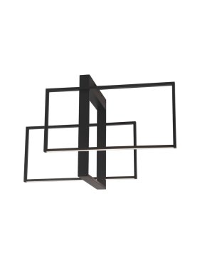 Nova Luce Clea - plafondlamp - 70 x 40 x 40 cm - 26W LED incl. - zandzwart