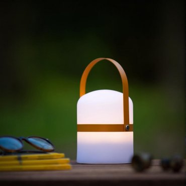 Lucide Little Joe - buiten tafellamp - Ø 10 x 18,5 cm - 3 stappen dimmer - 3W LED incl. - IP44 - bruin