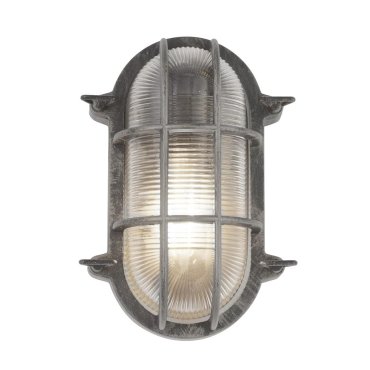 Searchlight Bulkhead - buiten plafond/wandlamp - 16 x 25 cm - IP44 - zwart zilver
