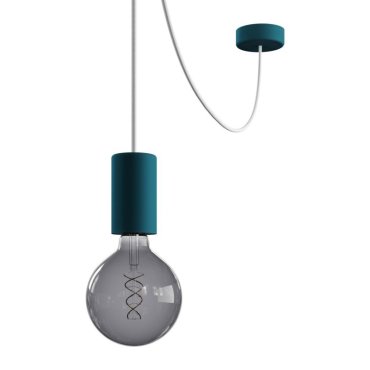 Creative Cables Eiva - buitenhanglamp met siliconen plafondbevestiging - Ø 12,5 x 514,5 cm - IP65 - petrol
