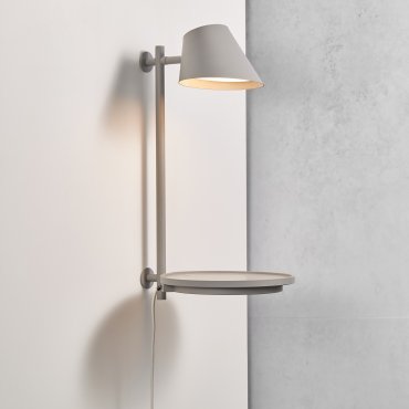 Design for the People Stay - wandverlichting met schakelaar - Ø 27 x 44,5 cm - 14,5W dimbare LED incl. - grijs