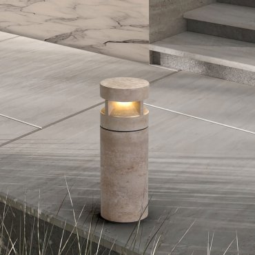 Nova Luce Balma - tuinpaal - Ø 19,2 x 54 cm - 21W LED incl. - IP65 - marmer travertijn