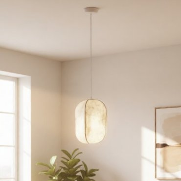 Nova Luce Pierida - hanglamp - Ø 30 x 210 cm - zandwit