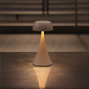 Nova Luce Ycro - oplaadbare tafellamp buiten - Ø 8 x 17,5 cm - 2W dimbare LED incl. - IP54 - crème
