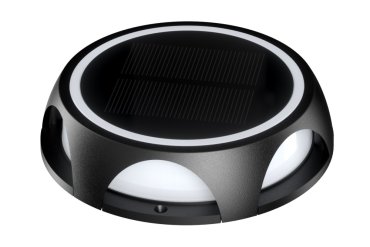 Integral LED True - opbouw grondspot op zonne-energie met bewegingssensor - Ø 14 x 3,2 cm - 1,2W LED incl. - IP65 - zwart