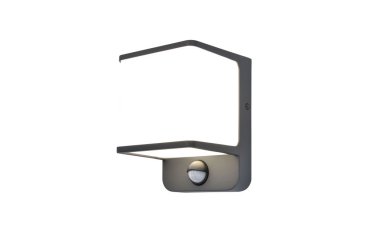 Lutec Doblo - buiten wandverlichting met bewegingsmelder - 10,3 x 11 x 14,6 cm - 14W LED incl. - IP54 - donkergrijs