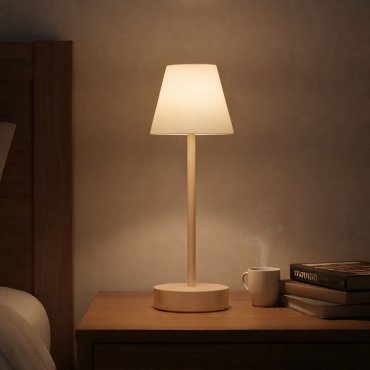 New Garden Lola Slim 30 - oplaadbare tafellamp met touch dimmer - Ø 11 x 32 cm - 1,9W dimbare LED incl. - IP44 - goud - witte lichtkleur