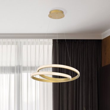 Nova Luce Grania - hanglamp - Ø 55 x 120 cm - 25W dimbare LED incl. - mat goud