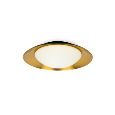 Faro Side - plafond/wandverlichting - Ø 39 x 11 x 21 cm - 15W LED incl. - zwart &amp; koper