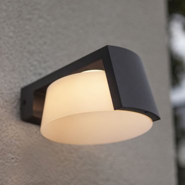 Lutec Moon - buiten wandlamp - 21,7 x 16 x 9,6 cm - 11,1W - IP44 - donker grijs