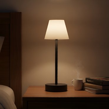 New Garden Lola Slim 30 - oplaadbare tafellamp met touch dimmer - Ø 11 x 32 cm - 1,9W dimbare LED incl. - IP44 - antraciet - witte lichtkleur