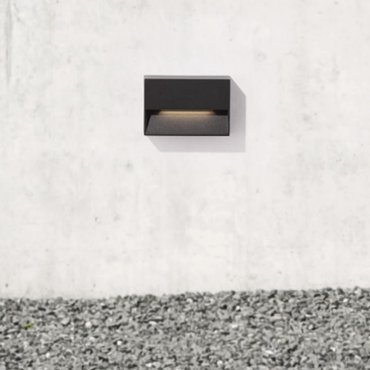 Nova Luce Vision - buiten wandverlichting - 10 x 6,7 x 2,9 cm - 2W LED incl. - IP54 - donker antraciet