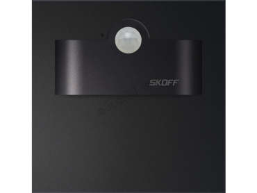 Skoff Tango Short LED - inbouw wandverlichting met bewegingsmelder - 73 x 73 mm - 230V - zwart - 3000K