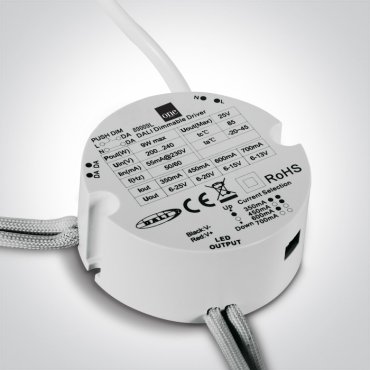 ONE Light - DALI &amp; push to DIM LED-driver – Ø 5,7 x 2,4 cm - 230V