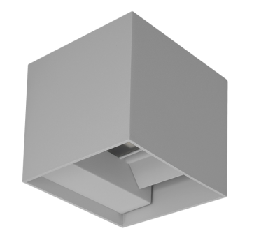 Century Italia Up &amp; Down - wandlamp - 10 x 10 x 10 cm - 10W LED incl. - instelbare lichtkleur - IP65 - grijs