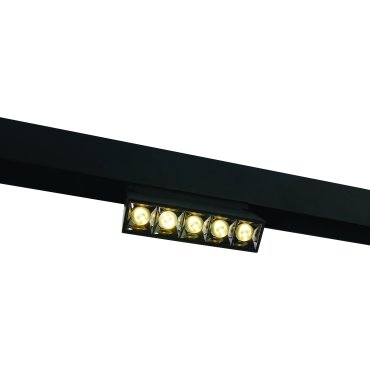 ONE Light magnetisch railsysteem MAXI - kantelbare linear - railspot - 13,5 x 3,4 x 9,5 cm - 12W LED incl. - zwart met zilveren reflector