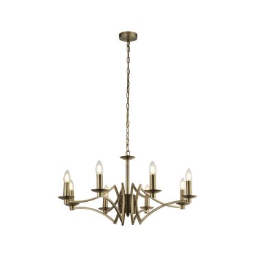 Searchlight Ascot - luster - Ø 72 x 150 cm - antiek messing