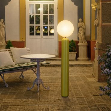 New Garden Monica 150 - oplaadbare vloerlamp op batterijen met afstandsbediening - Ø 35 x 153 cm - 7W LED incl. - IP54 - olijfgroen - 3000K-6500K