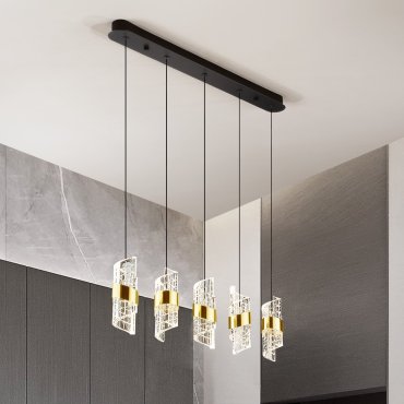 Nova Luce Seneca - hanglamp - 83 x 150 x 7,5 cm - 41W LED incl. - goud en zwart