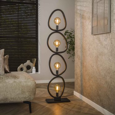 Vico Pebble - vloerlamp - 40 x 20 x 165 cm - arctic zwart