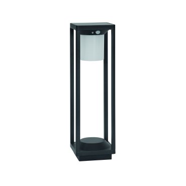 Nova Luce Loveto - draagbare vloerlamp met sensor op zonne-energie - 14,5 x 14,5 x 50 cm - 1,5W dimbare LED incl. - IP65 - antraciet