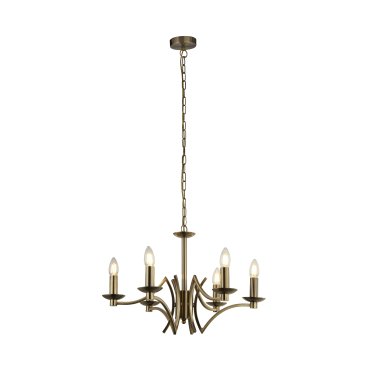 Searchlight Ascot - luster - Ø 56 x 150 cm - antiek messing