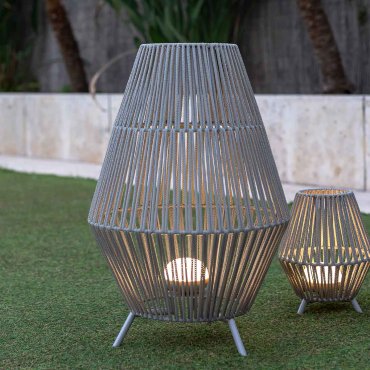 New Garden Conta 70 - buiten vloerlamp/ tafellamp met oplaadbare lichtbron en afstandsbediening - 9W LED incl. - Ø 48 x 72 cm - IP54 - grijs